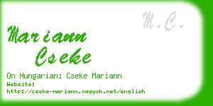 mariann cseke business card